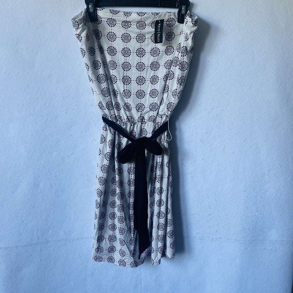 White House Black Market Strapless‎ Floral Dress in Pink/Cream & Black NEW